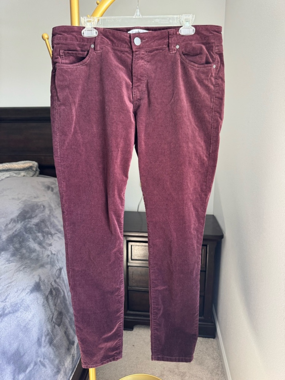 CAbi Corduroy Skinny Pants  Regular Fit - Burgundy - Size 14